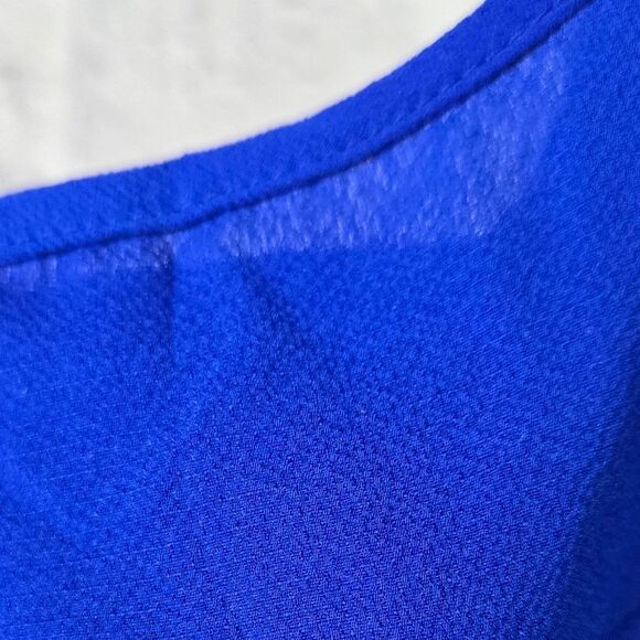 Solid Royal Blue Ruffle Hem Halter Dress Boho Bow Back Tiered Flounce Sleeveless - Picture 8 of 13